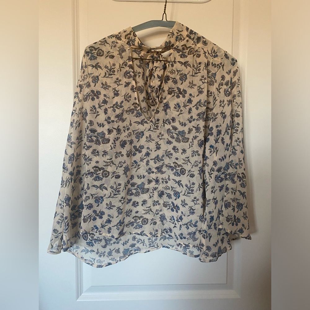 Lucky Brand Cutout Floral Blouse